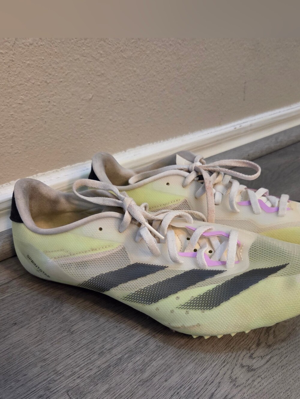 Men's Adidas Sprintstar Track Running Spikes Size 10.5 IG7446 W/Used Spikes